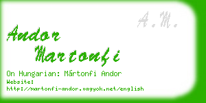 andor martonfi business card